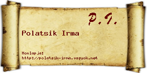 Polatsik Irma névjegykártya